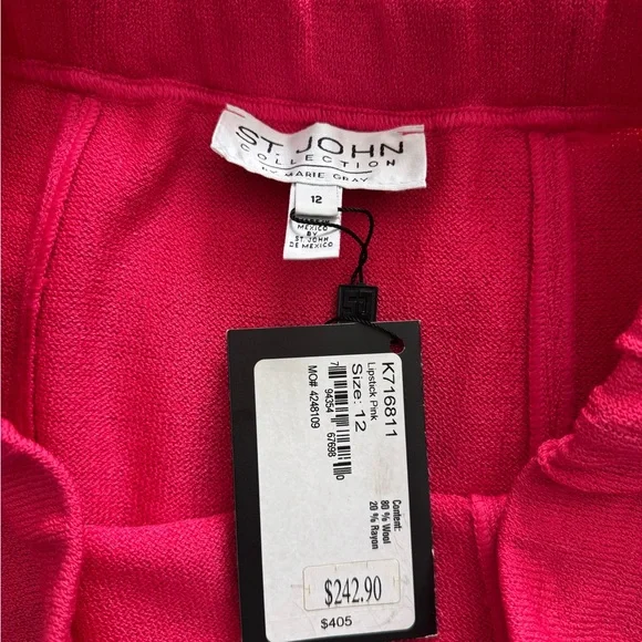 St. John Collection Vibrant Pink A-Line Skirt